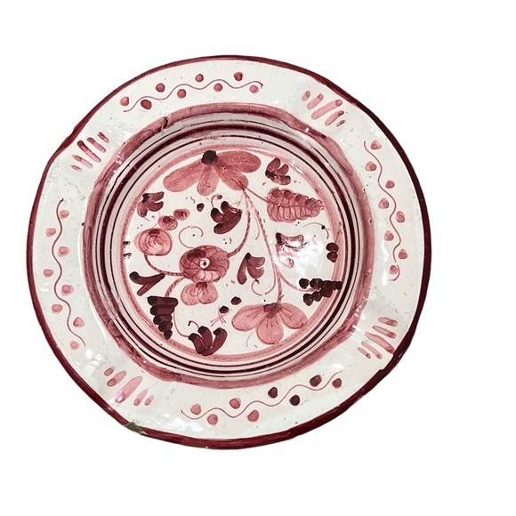 VINTAGE DERUTA ITALIA WHITE WITH RED DESIGN CERAMIC ASHTRAY - Picture 11 of 13